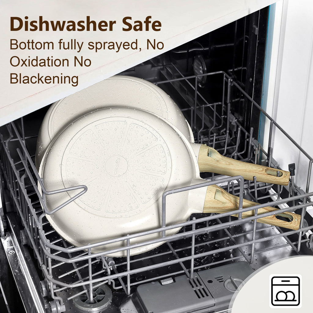 GIPP 17 Piece Kitchen Ceramic Cookware Sets,Pots and Pans Set Non stick ,Dishwasher Safe Induction Cookware, Kitchen Cooking Set for RV Trips