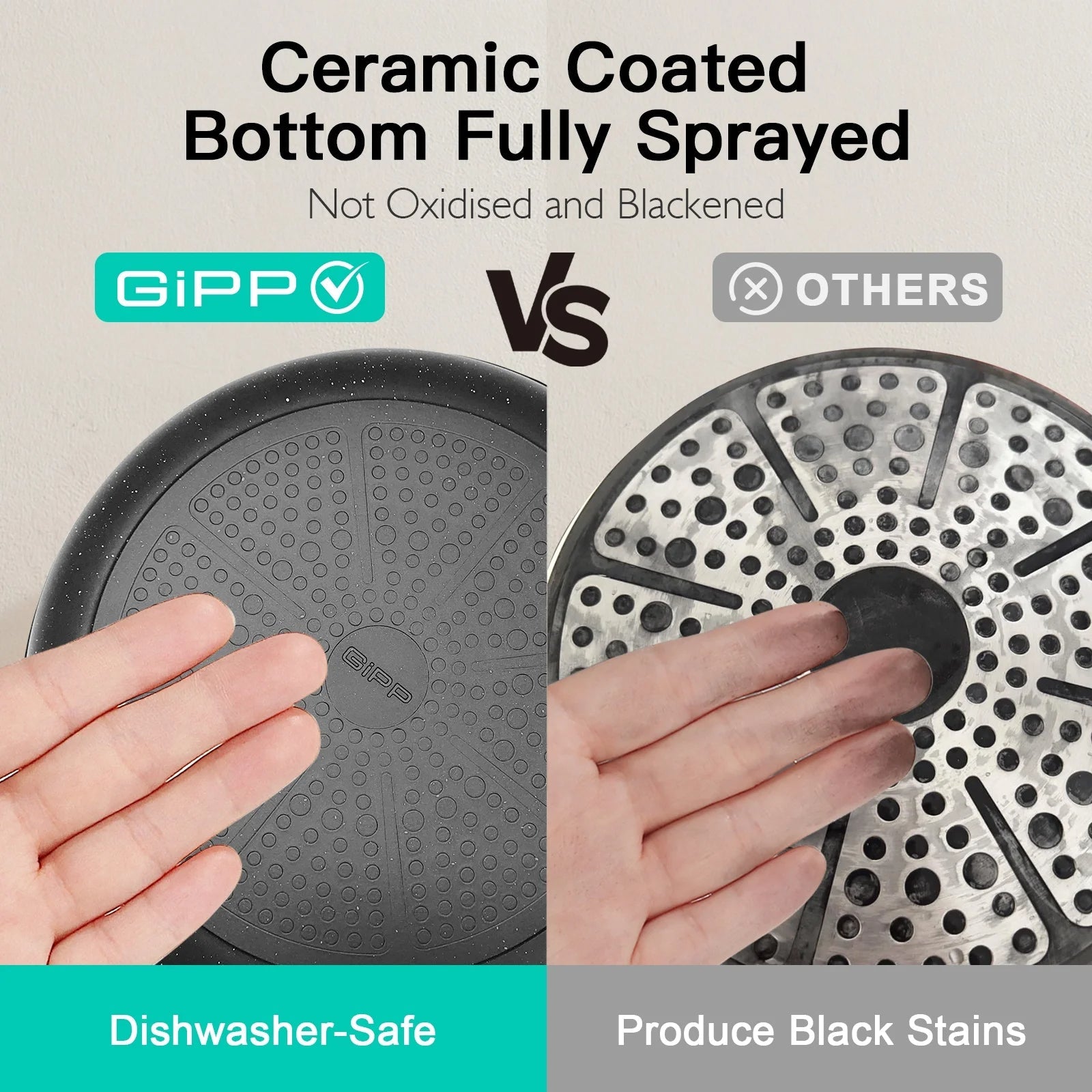 GIPP 21pcs Ceramic Coating Kitchen Cookware Sets,Pots and Pans Set Non stick,Dishwasher Safe Induction Cookware