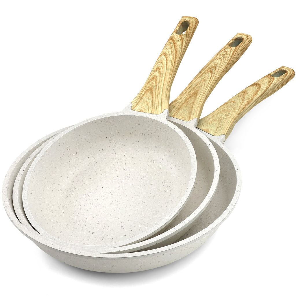 GiPP 14Pcs Nonstick White Granite Pots and Pans Set, PFOS-Free