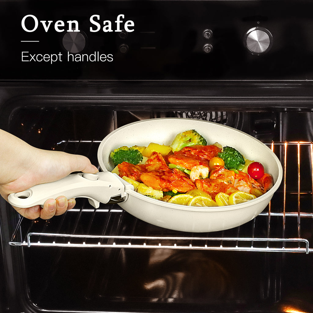 GiPP 7Pcs Nonstick Pots and Pans Set, Detachable Handle, Oven Safe