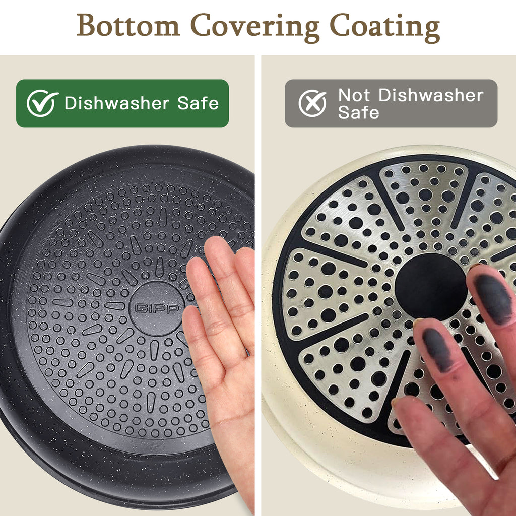 Gipp 15Pcs Ceramic Nonstick Cookware Sets,Pots and Pans Set Non Stick with Removable Handle, Oven Safe to 500°F, Induction Cookware, Stackable RV Kitchen Cooking Set