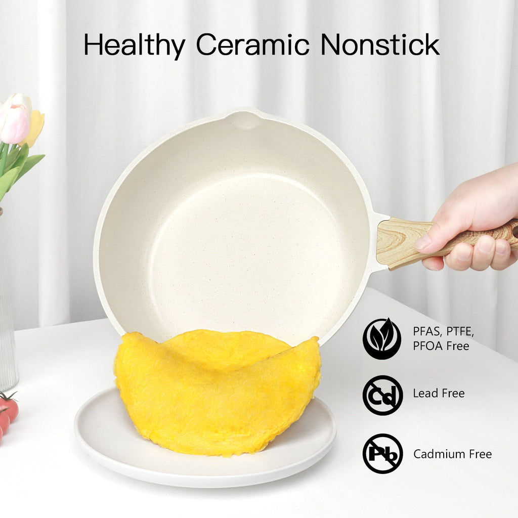 GIPP 21pcs Ceramic Coating Kitchen Cookware Sets,Pots and Pans Set Non stick,Dishwasher Safe Induction Cookware