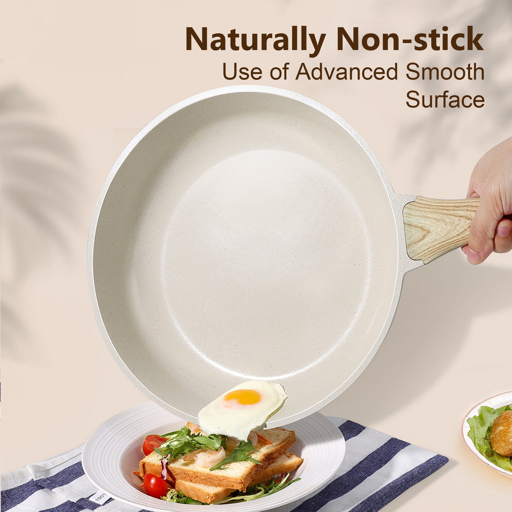 GIPP 17 Piece Kitchen Ceramic Cookware Sets,Pots and Pans Set Non stick ,Dishwasher Safe Induction Cookware, Kitchen Cooking Set for RV Trips