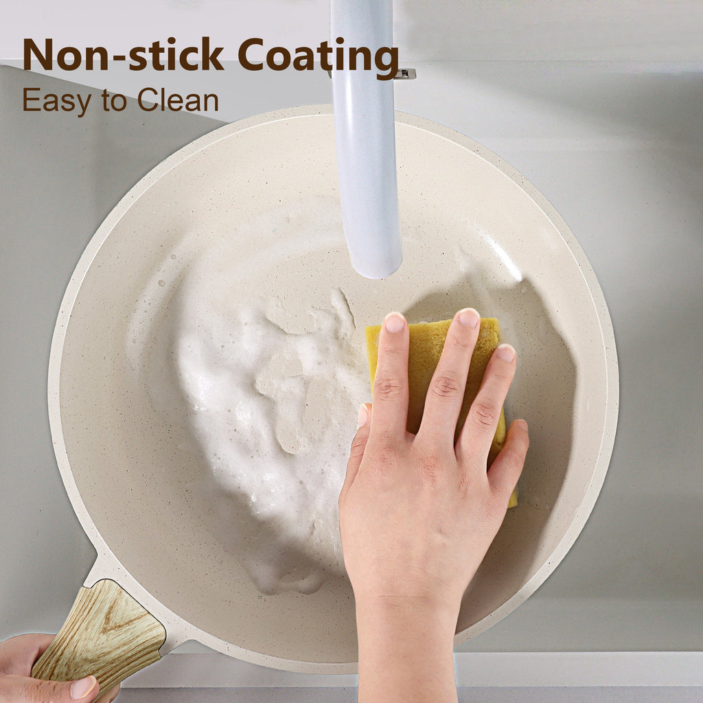 GIPP 17 Piece Kitchen Ceramic Cookware Sets,Pots and Pans Set Non stick ,Dishwasher Safe Induction Cookware, Kitchen Cooking Set for RV Trips