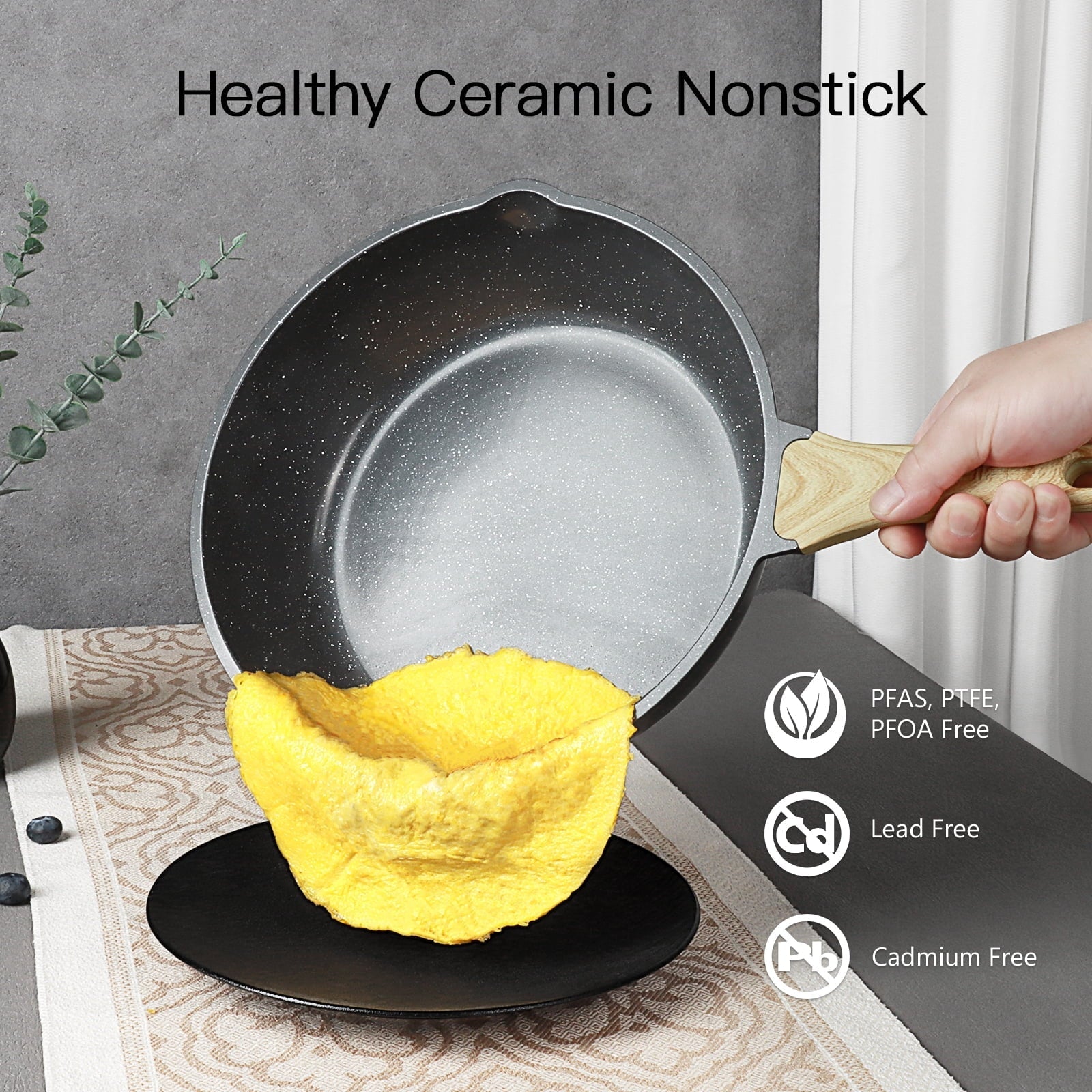 GIPP 21pcs Ceramic Coating Kitchen Cookware Sets,Pots and Pans Set Non stick,Dishwasher Safe Induction Cookware