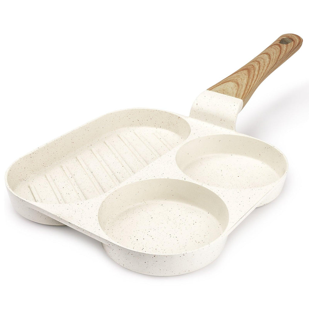 GiPP Egg Frying Pan, Pancake Pan Granite Nonstick 3 Hole Frying Egg Omelette Skillet for Breakfast - GiPP Kitchenware