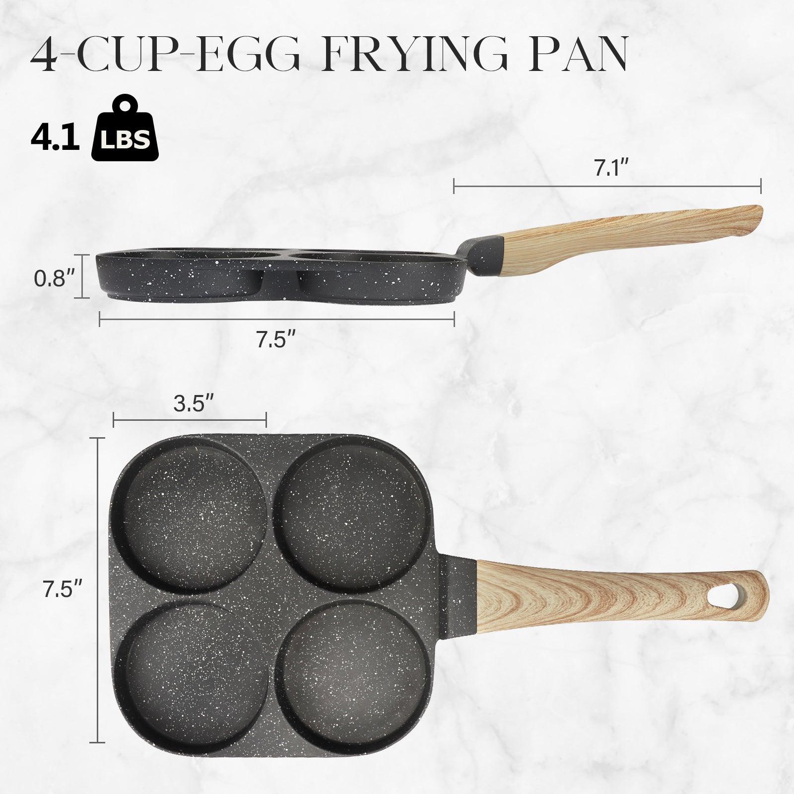 GiPP Egg Pan Omelette Pan, 4-Cup Nonstick Granite Omelette Skillet - Pancake Pan Suitable for Gas Stove & Induction Cookware - GiPP Kitchenware