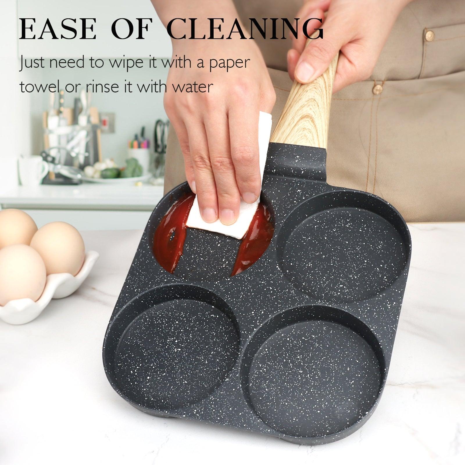 GiPP Egg Pan Omelette Pan, 4-Cup Nonstick Granite Omelette Skillet - Pancake Pan Suitable for Gas Stove & Induction Cookware - GiPP Kitchenware