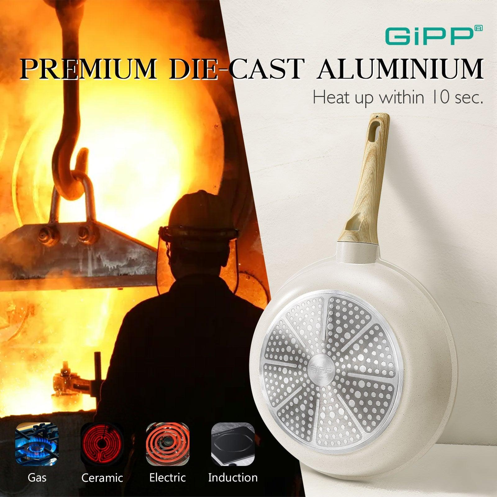 GiPP Nonstick Frying Pan Skillet Set- 8"&9.5"&11" Granite Non Stick Pans, Omelette Pan with Heat-Resistant Handle, Compatible with All Stovetops, PFOA Free - GiPP Kitchenware