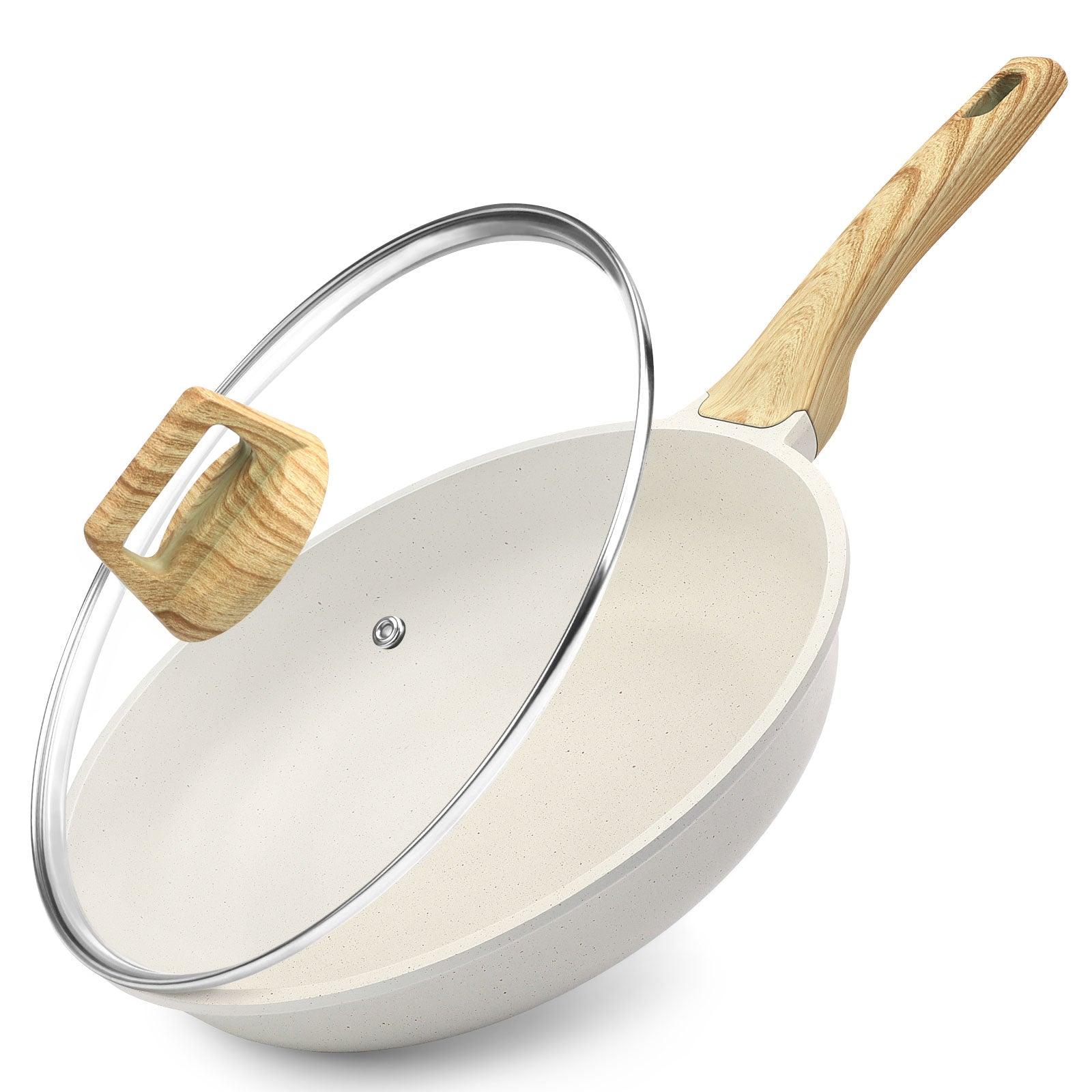 GiPP Nonstick Frying Pan Skillet with Lid- 8"/9.5"/11" Granite Non Stick Pans, Omelette Pan with Heat-Resistant Handle, Compatible with All Stovetops, PFOA Free - GiPP Kitchenware