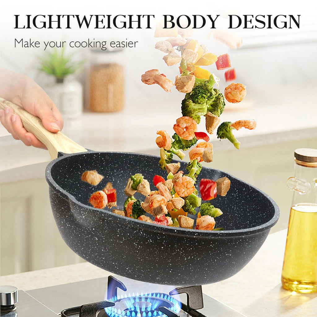 GiPP Pots and Pans Set Non Stick - 10 Pcs White Granite Kitchen Cookware Sets Nonstick Induction Cookware Cooking Pan Set with Frying Pans, Saucepans and Silicone Utensils, PFOS & PFOA Free - GiPP Kitchenware