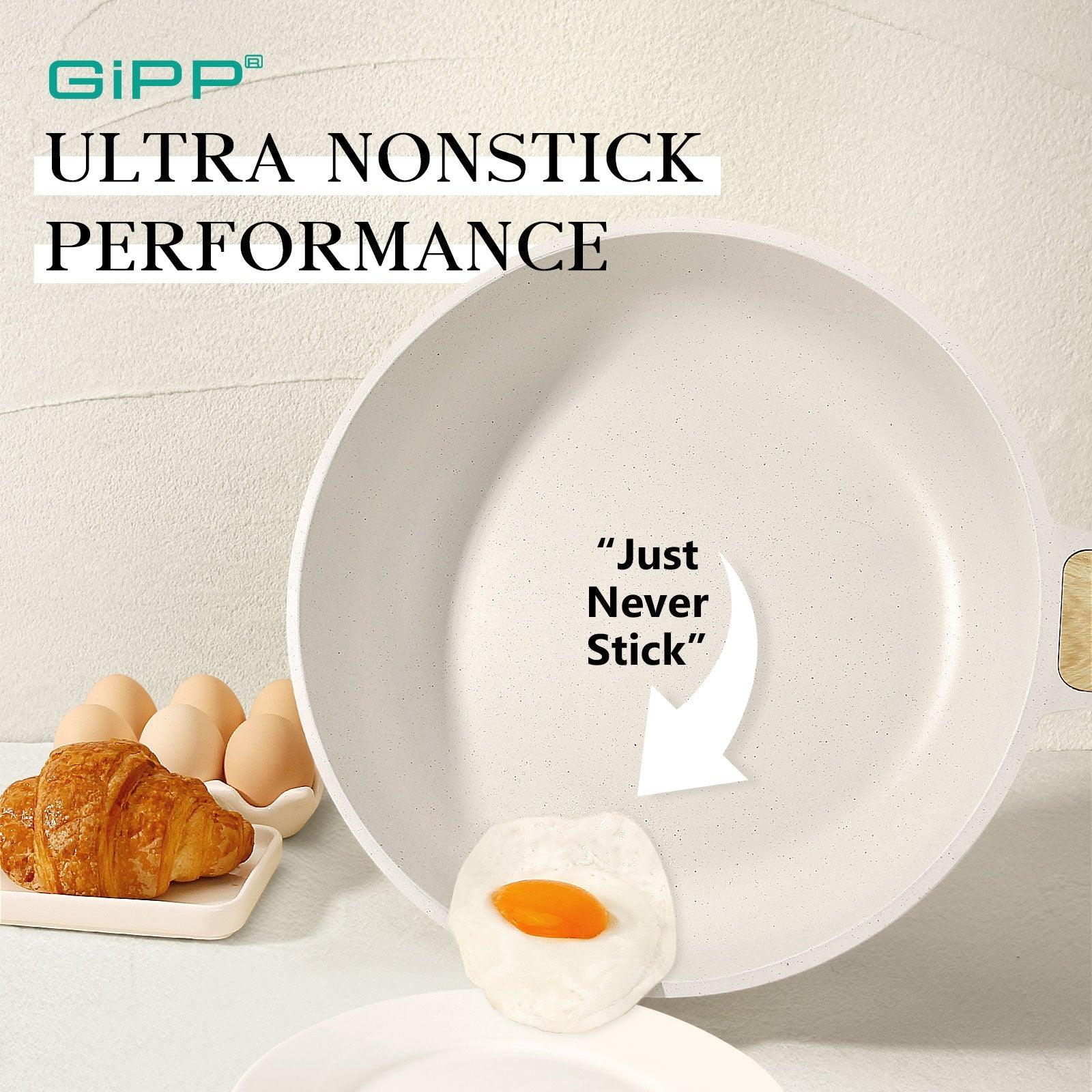 Nonstick Frying Pan Skillet - 8"/9.5"/11" Granite, Heat-Resistant Handle - GiPP Kitchenware